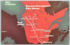 Carte postale vintage Baie James Québec Canada carte du réseau de transmission d'énergie