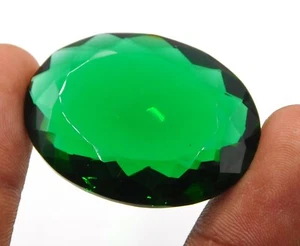 87 Cts 1 Pcs Created Emerald Oval Cut Loose Gemstone 30X40 MM For Pendant P-1526 - Picture 1 of 1
