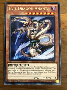 Yugioh! Evil Dragon Ananta ANGU-EN042 Rare 1st Edition - Picture 1 of 1