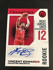 VINCENT EDWARDS 2018-19 Panini Chronicles Signatures AUTO #RC-VEW Rockets RC