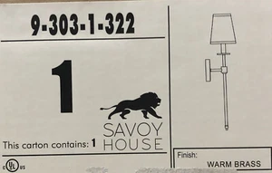 Savoy House Lighting 9-303-1-322 Monroe Wall Sconce Warm Brass Finish - Picture 1 of 2