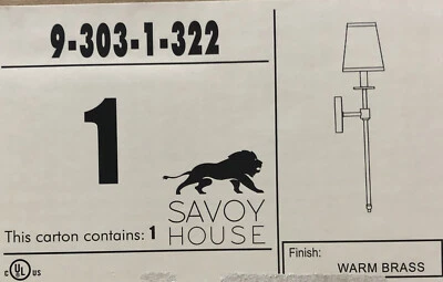 Savoy House Lighting 9-303-1-322 Monroe Wall Sconce Warm Brass Finish - Image 1 of 2