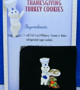 Willabee & Ward Pillsbury Doughboy Thanksgiving Turkey Cookies Pin & Recipe Card - Picture 1 of 4