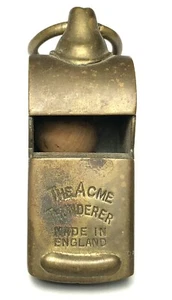 WW2 ACME THUNDERER England Brass Whistle Meyer NY Army Navy - Picture 1 of 6