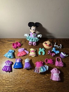 Minnie Mouse PVC figurine 6" with rubber/plastic clothes and accessories, 22pc - Picture 1 of 6