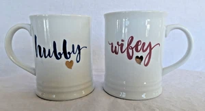 Fringe Studio Hubby & Wifey Coffee Mug Set – His & Hers Wedding Anniversary Gift - Picture 1 of 15