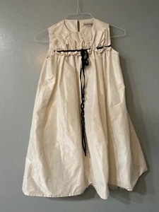 Amelie et Sophie Light Beige Ivory Sleeveless Shift Dress with Ruffle Front - Picture 1 of 3