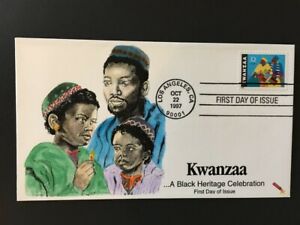 KWANZAA, a Black Heritage Celebration, Hand colored First Day of Issue