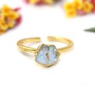 Raw Australian Opal October Birthstone Single Stone Gold Electroplated Rings