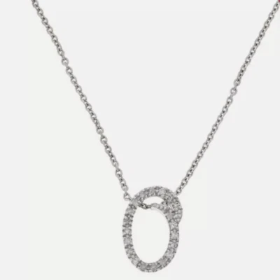 Colleen Lopez .11ct Genuine Diamond Sterling Silver Initial Necklace  "O" NWT - Image 1 of 4