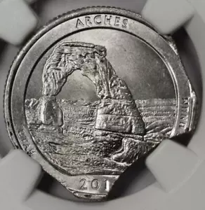 2014 NGC MS62 Large Triple Clips Arches Quarter Mint Error Super Rare Date - Picture 1 of 4