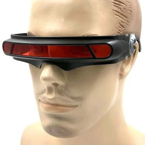 Red Space Robot Alien Party Futuristic Shield Sun Glasses X-Men Cyclops Costume - Picture 1 of 2