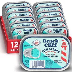 Beach Cliff Wild gefangene Fischsteaks in Sojaöl, 3,75 Unzen Dose (12er Pack)... - Bild 1 von 3