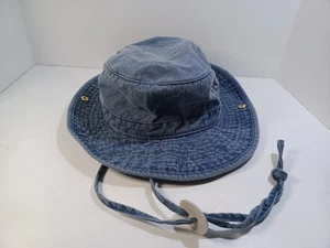 Broner Bucket Hat Size Medium Faded Denim Snap Brim Sun Shade - Picture 1 of 8