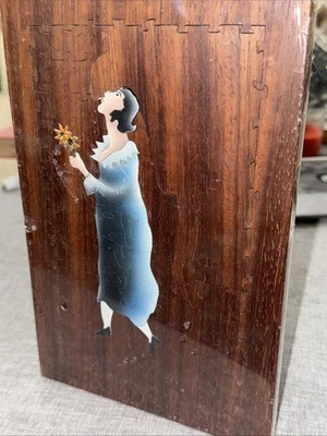 Rompecabezas de madera Kent Forrester de colección cortado a mano ilustración Art Deco firmado  Foto 1 de 4