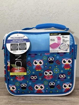 Kit de almuerzo azul aislado Arctic Zone contenedor de alimentos botella rosa paquete de hielo Foto 1 de 4