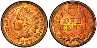 1893 Indian Cent, Eagle Eye, PCGS 64RB FS-301 S-2 RPD - Image 1 of 4