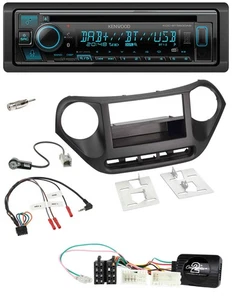 Kenwood Bluetooth DAB CD Lenkrad USB Autoradio für Hyundai i10 ab 2014 schwarz - Bild 1 von 10