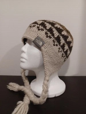 Sombrero The North Face Mezcla de Lana Tejido Gorro Orejeras Trenzado Marrón Juventud Invierno Foto 1 de 4