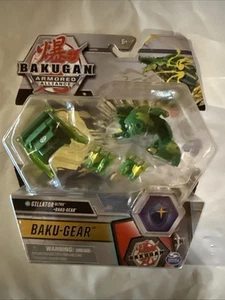 New Bakugan Armored Alliance Gillator + Baku-Gear Rare Green w/Playing Card - Picture 1 of 11