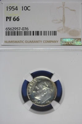 1954 NGC 10C PF66 ROOSEVELT DIME #B51262 - Image 1 of 2