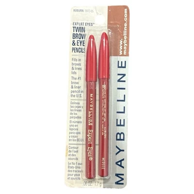 Maybelline Expert Eyes Twin Brow & Eye Pencils Auburn • Vintage NOS • Rare HTF - Image 1 of 2
