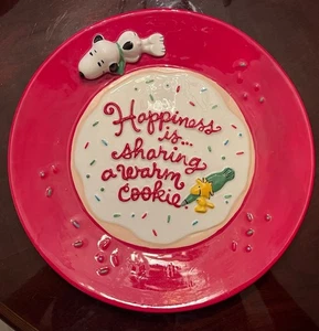Peanuts Snoopy Woodstock 3DRaised Plate “Happiness Is Sharing A Warm Cookie”10” - Picture 1 of 4