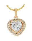 Beautiful Heart Shaped Clear Austrian Crystal Gold Plated Pendant