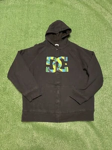 Vintage DC Shoes Fleece Lined Zip Up Black Hoodie Men’s Size Large Y2K Skater - Picture 1 of 13