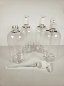 Clear Pump Bottle 10oz, Shampoo Pump Lotion Bottles with Dispenser, 4 Pack - Picture 1 of 5