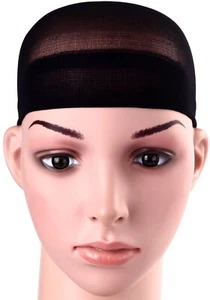 Black Stocking Wig Caps 12-Pk Stretchy Nylon Close End Wigs Hair Nets Men Women - Picture 1 of 8