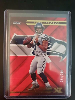 2018 Panini XR Russell Wilson Red Parallel 298/299 Seattle Seahawks  - Image 1 of 2