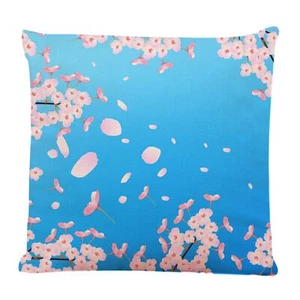 Decorative Square Throw Pillow Covers Falling Cherry Blossom Couch Sofa Bed P... - Picture 1 of 5