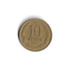 1986 Chili 10 pesos (Open 6) World Coin - Tirage 25 000 000 - KM# 218