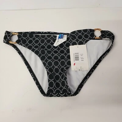 Island Soul Bikini Bottom Women's Swimwear Gold Rings Hoops Black/White Small - Image 1 of 4