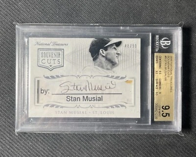 2015 National Treasures STAN MUSIAL Souvenir Cuts Auto BGS 9.5 #50/99 Cardinals - Image 1 of 2