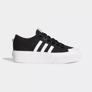 π₯ Adidas Nizza Platform Mid Core Nero/Bianco Taglia 6 Comode π₯ - Foto 1 di 5