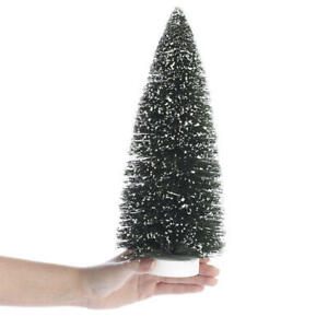Set of 2 Miniature 12" Frosted Green Bottle Brush Holiday Trees