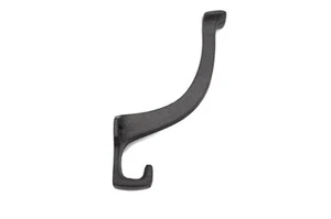Black Cast Iron Hook Hall Tree Double Wall Hook Heavy Duty Clothes Towel Hook - Picture 1 of 3