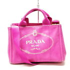 Prada Tote Bag Canapa Pink Canvas 1054383