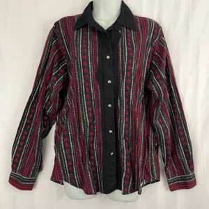VTG Wrangler Western Wear Blouse Sz XL Collared Women's 100% Cotton - Picture 1 of 11