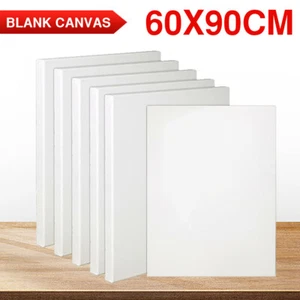 5x Artist Canvas Blank Stretched Art Large White Range Oil Acrylic Wood 60X90CM - Picture 1 of 8