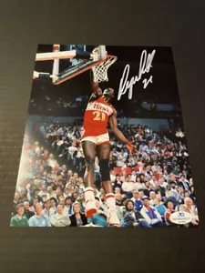 Foto autografata/firmata Dominique Wilkins 8x10 con COA - Atlanta Hawks - Foto 1 di 2
