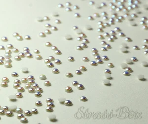 Hotfix Ceramic Stones WHITE AB 4mm Stückzahl wählbar Strass Halbperlen Hochzeit - Picture 1 of 15