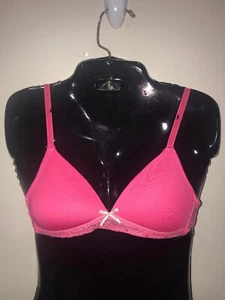 Nicole Miller Neon Pink Wire Free Lightly Padded T-Shirt Girls Bra 30 A - Picture 1 of 6