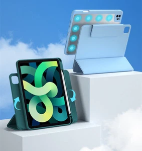 Smart Stand Case For iPad 5 6 7 8 9 10th Gen Pro Air Rotatable Detachable Cover - Picture 1 of 24