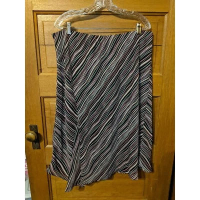 Юбка Worthington размер 20 Вт черная розовая в полоску с подкладкой скромная - Изображение 1 из 4
