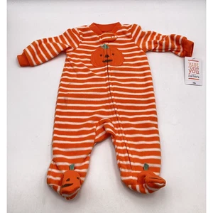 Carters Infant Boys Orange Fleece Halloween Sleeper Pumpkin Sleep & Play NEWBORN - Picture 1 of 1
