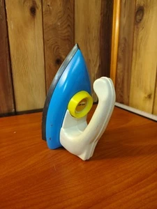 Vintage Ohio Art Play Iron Blue With White Handle Tin Pretend Toy - Picture 1 of 6