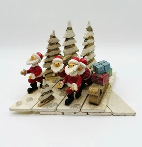 Vintage Japan Holz Weihnachtselfen Helfer Bäume zusammenklappbar Weihnachtsszene - Bild 1 von 16